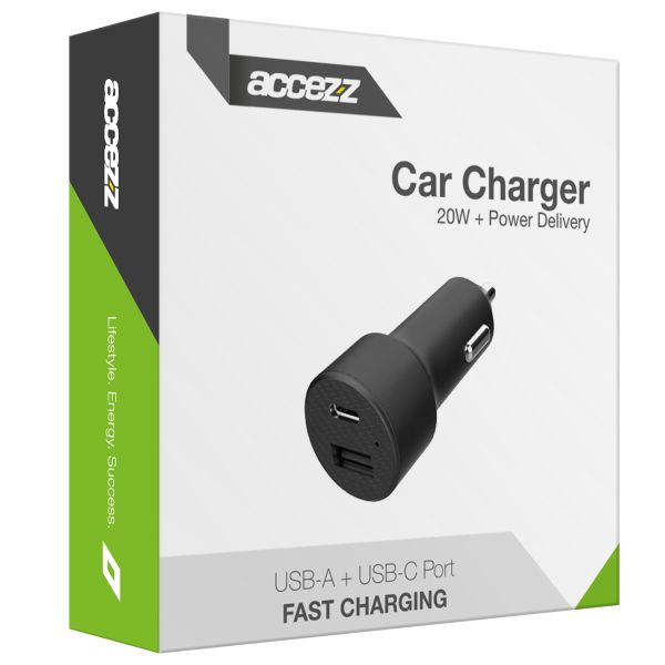 Accezz Car Charger - Autolader - Power Delivery - 20 Watt - Zwart / Schwarz / Black