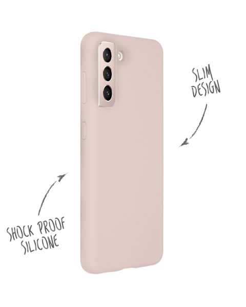Accezz Liquid Silicone Backcover Galaxy S21 Plus - Roze / Rosa / Pink