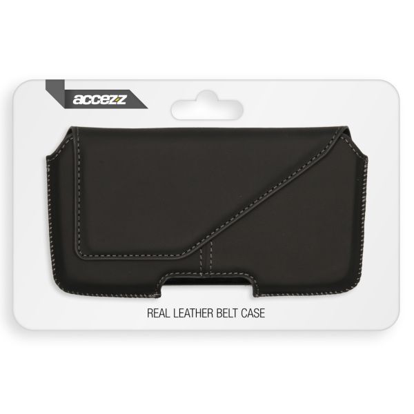 Accezz Real Leather Belt Case - Maat XL - Zwart / Schwarz / Black