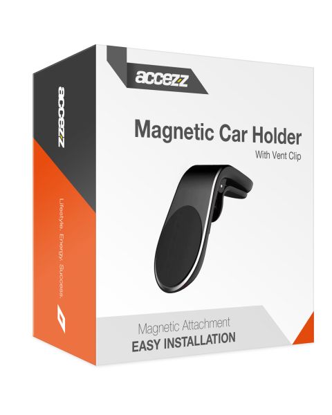 Accezz Telefoonhouder auto - Universeel - Ventilatierooster - Magnetisch - Zwart / Schwarz / Black