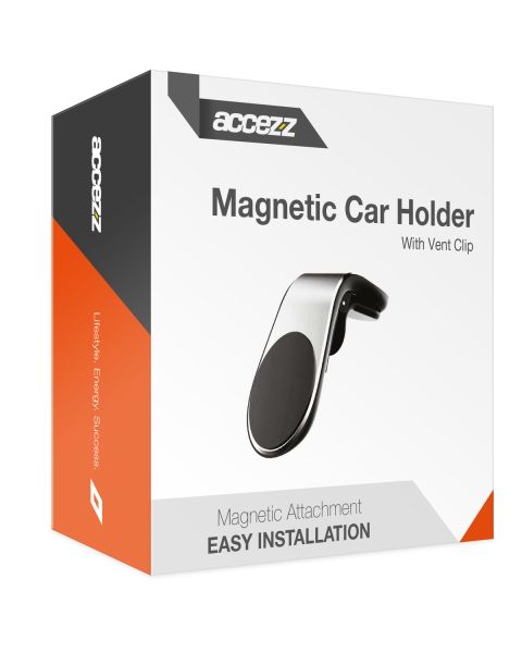 Accezz Telefoonhouder auto - Universeel - Ventilatierooster - Magnetisch - Zilver / Silber   / Silver
