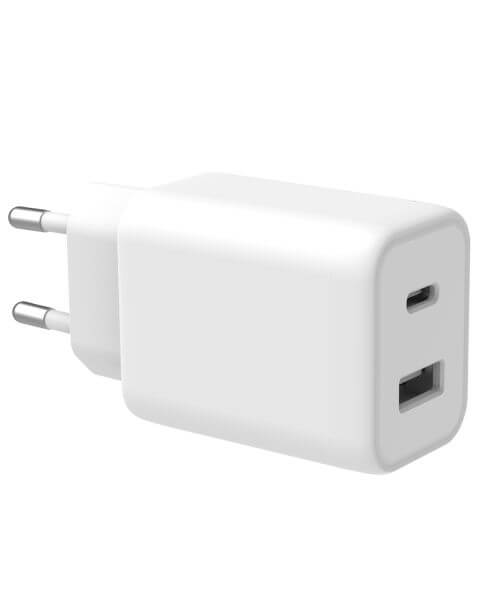 Accezz Power Plus Wall Charger - Oplader USB-C & USB aansluiting - Power Delivery - 33W - Wit / Weiß / White