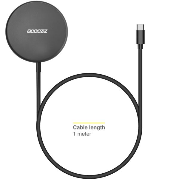 Accezz MagSafe Wireless Charger - MagSafe oplader met USB-C aansluiting - 15 Watt - Grijs / Grau   / Gray
