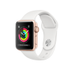 Refurbished Apple Watch Series 3 Boîtier en aluminium de 38 mm doré avec bracelet sport blanc