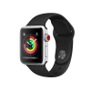 Refurbished Apple Watch Series 3 Boîtier en aluminium de 38 mm Argent avec bracelet sport noir