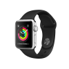 Refurbished Apple Watch Series 3 Boîtier en aluminium de 38 mm Argent avec bracelet sport noir