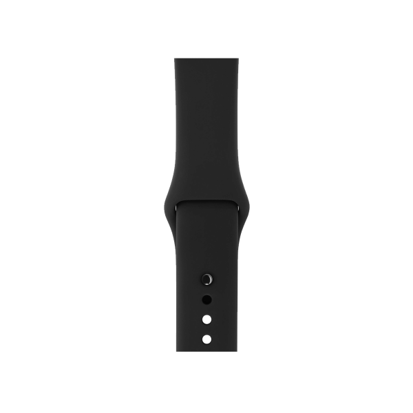 Refurbished Apple Watch Series 3 Boîtier en aluminium de 38 mm Argent avec bracelet sport noir