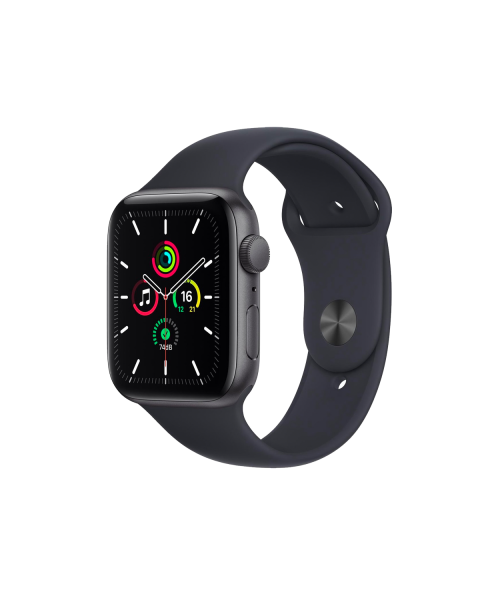 Apple Watch Series SE | 44mm | Aluminium Case Spacegrijs | Zwart sportbandje | GPS | WiFi