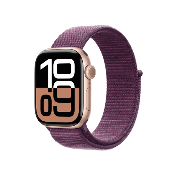Refurbished Apple Watch Serie 10 | 42mm | Aluminium Or Rose | Bracelet Sport Loop Violet | GPS | WiFi