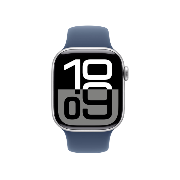 Refurbished Apple Watch Serie 10 | 42mm | Aluminium Argent | Bracelet Sport Bleu S/M  | GPS | WiFi