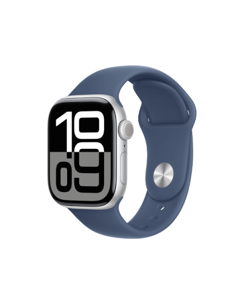 Refurbished Apple Watch Serie 10 | 42mm | Aluminium Argent | Bracelet Sport Bleu S/M  | GPS | WiFi