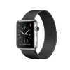 Refurbished Apple Watch Series 2 Boîtier en Acier inoxydable de 38 mm Argent avec bracelet sport noir