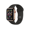 Apple Watch Series 4 | 40mm | Stainless Steel Case Goud | Zwart sportbandje | GPS | WiFi + 4G