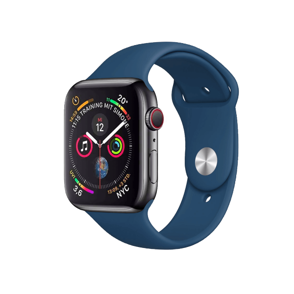 Refurbished Apple Watch Serie 4 | 44mm | Aluminium Gris sidéral | Bracelet Sport Bleu | GPS | WiFi