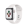 Refurbished Apple Watch Series 5 | 40mm | Stainless Steel Argent | Bracelet Sport Blanc | GPS | WiFi + 4G