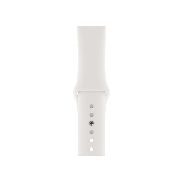 Refurbished Apple Watch Series 5 | 40mm | Stainless Steel Argent | Bracelet Sport Blanc | GPS | WiFi + 4G