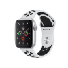 Refurbished Apple Watch Serie 5 | 44mm | Aluminum Argent | Bracelet Sport Nike Blanc/Noir | GPS | WiFi + 4G