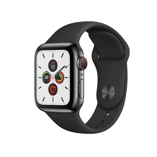 Apple Watch Serie 5 | 40mm | Stainless Noir | Bracelet Sport Noir | GPS | WiFi + 4G