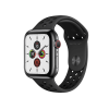 Apple Watch Series 5 | 44mm | Stainless Steel Noir | Nike Bracelet Sport Noir | GPS | WiFi + 4G