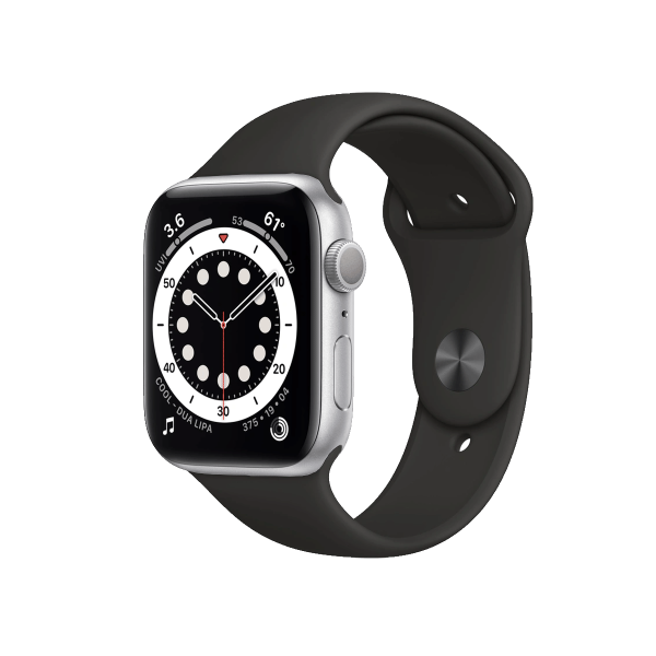 Refurbished Apple Watch Serie 6 | 40mm | Aluminium Argent | Bracelet Sport Noir | GPS | WiFi + 4G