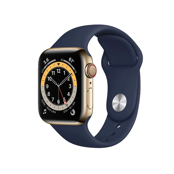 Refurbished Apple Watch Serie 6 | 40mm | Stainless Steel Or | Bracelet Sport Deep Navy | GPS | WiFi + 4G