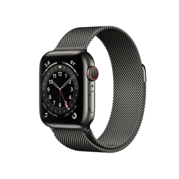 Apple Watch Series 6 | 40mm | Stainless Steel Graphite | Bracelet Milanais Graphite | GPS | WiFi + 4G