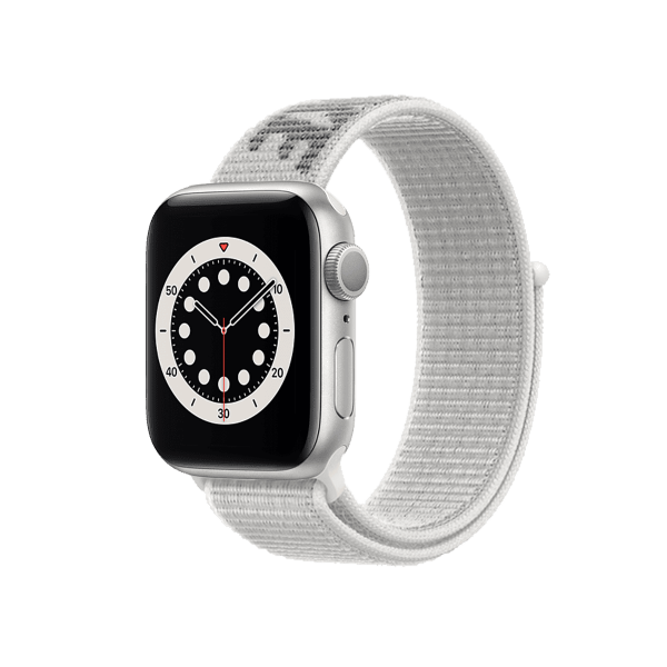 Refurbished Apple Watch Serie 6 | 40mm | Stainless Argent | Boucle Sport Nike Blanc Sommet | | GPS | WiFi + 4G