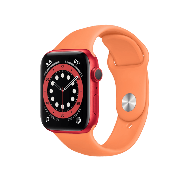 Refurbished Apple Watch Serie 6 | 44mm | Aluminum Rouge | Bracelet Sport Papaya | GPS | WiFi + 4G