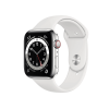 Refurbished Apple Watch Serie 6 | 44mm | Stainless Steel Argent | Bracelet Sport Blanc | GPS | WiFi + 4G | W1