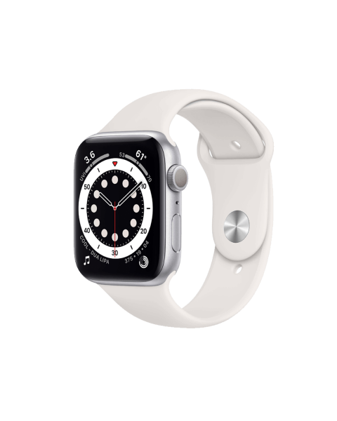 Apple Watch Series 6 | 44mm | Aluminium Argent | Bracelet Sport Blanc | GPS | WiFi