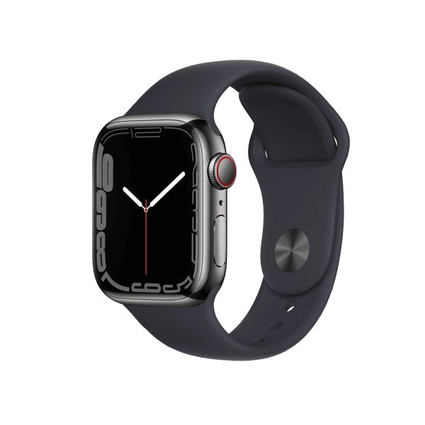 Refurbished Apple Watch Serie 7 | 41mm | Stainless Graphite | Bracelet Sport Minuit Bleu | GPS | WiFi + 4G