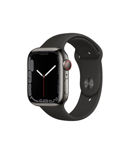 Refurbished Apple Watch Serie 7 | 41mm | Stainless Steel Graphite | Bracelet Sport Noir | GPS | WiFi + 4G
