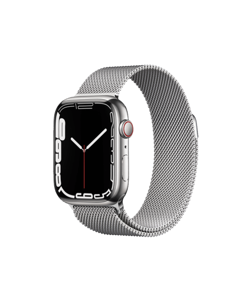 Refurbished Apple Watch Serie 7 | 41mm | Stainless Steel Argent | Bracelet Milanais Argent | GPS | WiFi + 4G