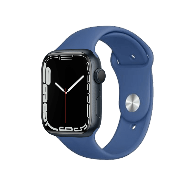 Apple Watch Series 7 | 45mm | Aluminium Case Middernacht Blauw | Delft Blauw sportbandje | GPS | WiFi