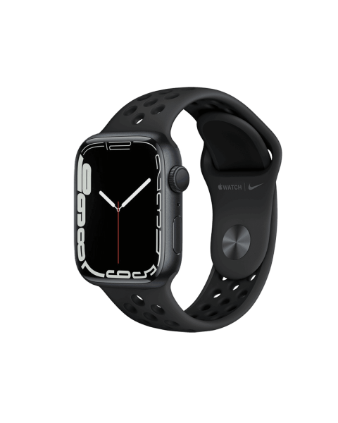 Refurbished Apple Watch Serie 7 | 45mm | Aluminium Minuit Bleu | Bracelet Sport Nike Noir | GPS | WiFi + 4G