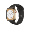 Refurbished Apple Watch Serie 7 | 45mm | Stainless Or | Bracelet Sport Noir | GPS | WiFi + 4G