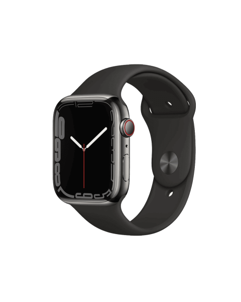Refurbished Apple Watch Serie 7 | 45mm | Stainless Graphite | Bracelet Sport Noir | GPS | WiFi + 4G