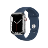 Apple Watch Series 7 | 45mm | Stainless Steel Case Zilver | Abyss Blauw sportbandje | GPS | WiFi + 4G