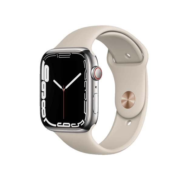 Refurbished Apple Watch Serie 7 | 45mm | Stainless Argent | Bracelet Sport Stone | GPS | WiFi + 4G
