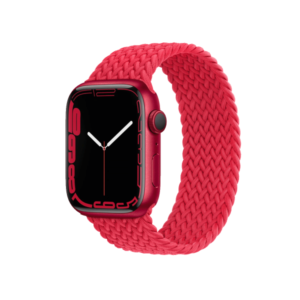 Refurbished Apple Watch Serie 7 | 45mm | Aluminium Rouge | Solo Loop Tressé Rouge | GPS | WiFi