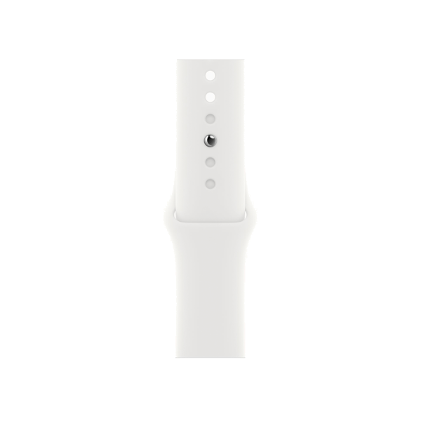 Refurbished Apple Watch Serie 5 | 40mm | Stainless Or | Bracelet de Sport Blanc | GPS | WiFi + 4G