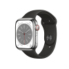 Refurbished Apple Watch Serie 8 | 41mm | Stainless Steel Argent | Bracelet Sport Noir | GPS | WiFi + 4G