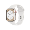 Refurbished Apple Watch Serie 8 | 45mm | Aluminium Starlight Blanc | Bracelet Sport Blanc | GPS | WiFi + 4G