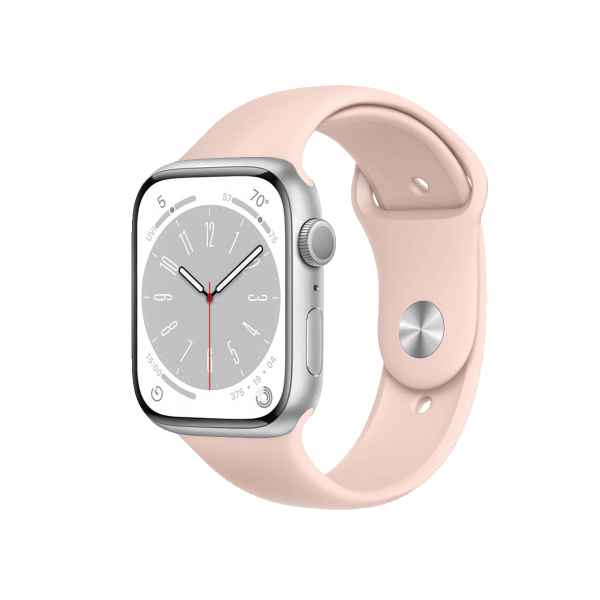 Refurbished Apple Watch Serie 8 | 41mm | Aluminium Argent | Bracelet Sport Pink Sand | GPS | WiFi + 4G
