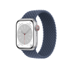 Refurbished Apple Watch Serie 8 | 45mm | Aluminium Argent | Bracelet Boucle Unique Tressée Storm Bleu | GPS | WiFi
