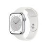 Refurbished Apple Watch Serie 8 | 45mm | Aluminium Argent | Bracelet Sport Blanc | GPS | WiFi + 4G