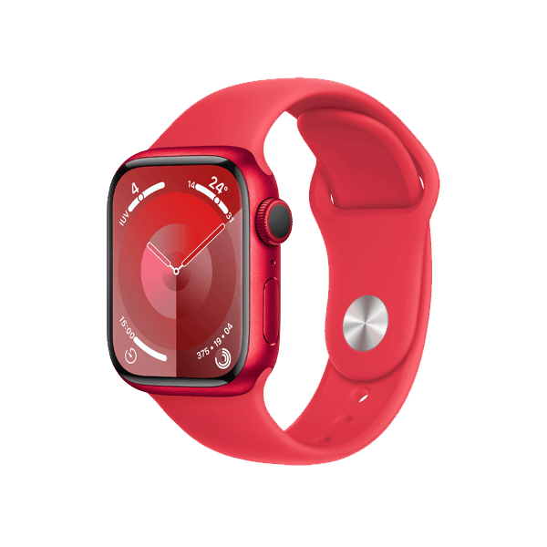 Refurbished Apple Watch Serie 9 | 41mm | Aluminium Rouge | Bracelet Sport Rouge M/L | GPS | WiFi
