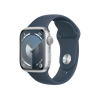 Refurbished Apple Watch Serie 9 | 41mm | Aluminium Argent | Bracelet Sport Bleu M/L | GPS | WiFi