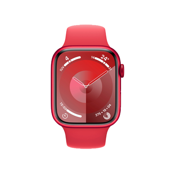 Refurbished Apple Watch Serie 9 | 45mm | Aluminium Rouge | Bracelet Sport Rouge M/L | GPS | WiFi