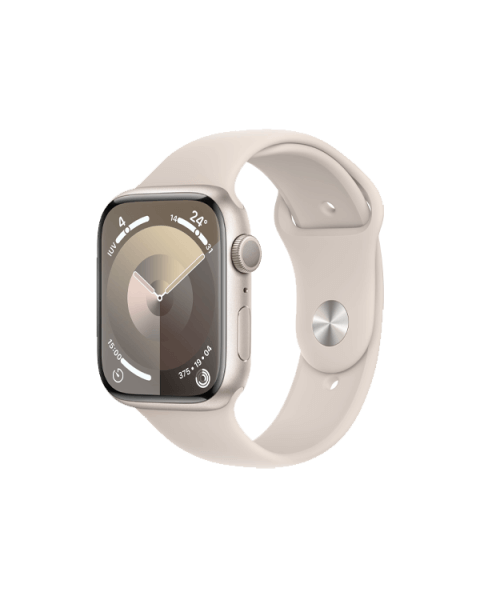 Refurbished Apple Watch Serie 9 | 45mm | Aluminium Lumi&egrave;re stellaire | Bracelet Sport Lumi&egrave;re stellaire M/L | GPS | WiFi
